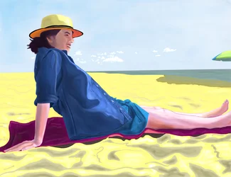 Michelle vid Rockaway Beach, Brooklyn (digital konst)