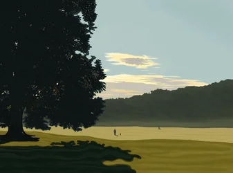Morgondimma, Prospect Park, Brooklyn (digital konst)