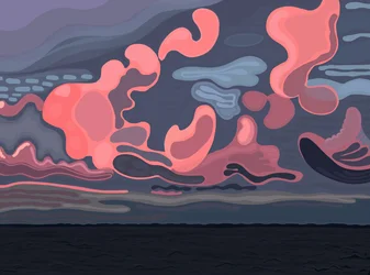 Ocean and Clouds, Brooklyn (digital konst)