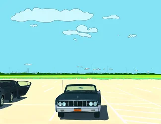 Parkeringsplats, Rockaway Beach (digital konst)