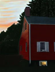 Red House i Beaccon, NY, Dawn (digital konst)
