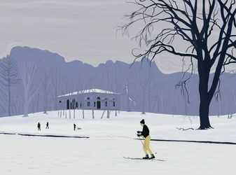 Skidåkare, Prospect Park , Brooklyn (digital konst)