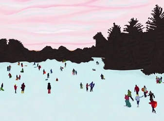Pulkaåkning, Prospect Park (digital konst)