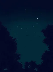 Stjärnor på himlen på natten och konturer av träd (digital konst)