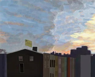 View From Gowanus Expressway, 2016 (handritad på en iPad med en Apple-penna)
