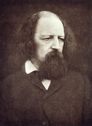 Porträtt av Alfred, Lord Tennyson (1809-92), ca 1889-91 (s/v foto)