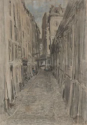Gata i Paris (pastell på duk)