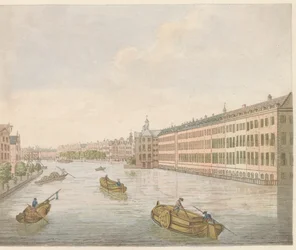 Utsikt över Binnen-Amstel, ca 1810-1813 Vue du Blaauwe-Brug, pris av l