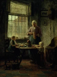 En familjemåltid, 1890-talet.