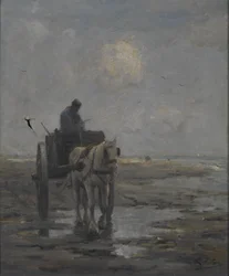 Häst och vagn (olja på duk)