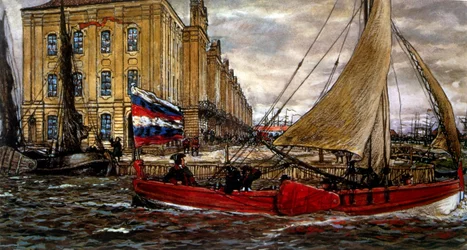 Båt vid hamnen 1906 (målning)