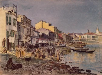 Ryska soldater vid banvallen i San Stefano, 1878