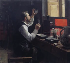 Amatörfotograf (olja på duk)