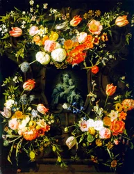 Madonna omgiven av blommor, 1662