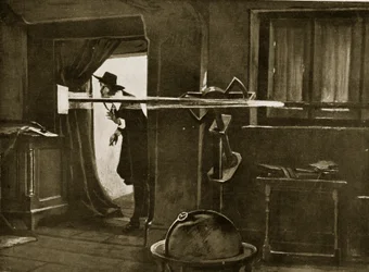 Jeremiah Horrocks i sitt observatorium, illustration från 