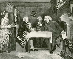 Johnson, Goldsmith och Boswell på Mitre Tavern
