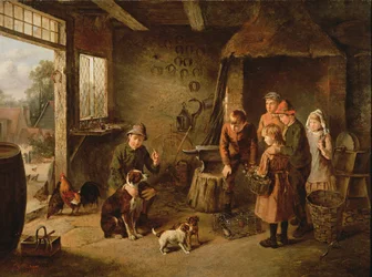 En dag i smedjan, 1887