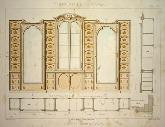 Design för ett vitrinskåp, illustration från 