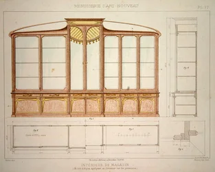 Design för ett vitrinskåp, illustration från 