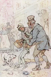 Illustration för Oliver Twist (färg litho)