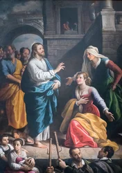 Kristus gästade Marta och Maria i deras hus