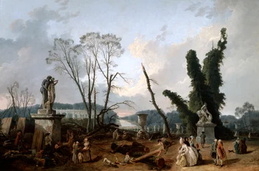Utsikt över "Tapis Vert" i Versailles, 1800-talet
