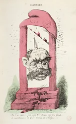 Karikatyr av Otto von Bismarck (1815-98) 1870