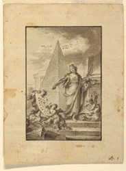 Teckning, Design för en illustration: "Arkitektur", 1760-89