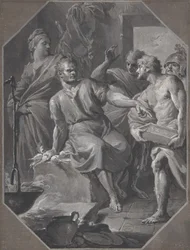 Manius Curius Dentatus vägrar de samnitiska ambassadörernas presenter, 1732-92.
