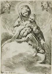 Madonna med barn på moln