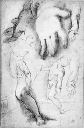 Studie för St. Franciskus gestalt (krita på papper)