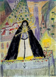 Teckning till ”Jungfrun med sju dolkar” (Virgen de los siete dolores), 1900-talet