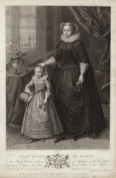 Porträtt av Mary, Queen of Scots, och hennes son, James