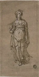 Stående kvinnlig allegorisk figur