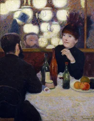 På Cafe de la Nouvelle Athenes (porträtt av Suzanne Valadon