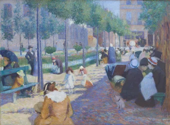 Vy över Antwerpen-torget i Paris