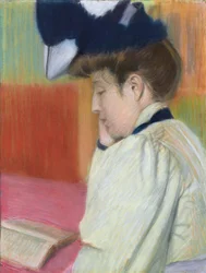 Kvinnaläsning; Kvinna som läser, c. 1890