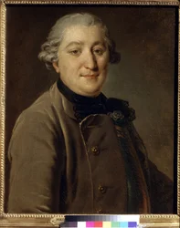 Porträtt av greve Ivan Grigorjevitj Orloff (1738-1791) (greve Ivan Grigorjevitj Orlov) - Målning av Fjodor (Fjodor eller Fiodor) Rokotov (1735-1808), olja på duk (59x47 cm), mellan 1762 och 1765 - Galleriet i staten Tretyakov Moskva, Ryssland)