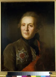 Porträtt av poeten Alexander Sumarokov (1717-1777) (Porträtt av poeten A. Sumarokov). Målning av Fjodor (Fedor eller Fiodor) Stepanovich Rokotov (1735-1808), olja på duk, cirka 1770-1780. Rysk konst från 1700-talet. Statens konstmuseum i Lettland, Riga (L