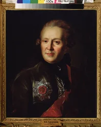 Porträtt av poeten Alexander Sumarokov (Alexander Sumarokov) (1717-1777). Målning av Fjodor (Fedor eller Fiodor) Stepanovich Rokotov (1735-1808), olja på duk