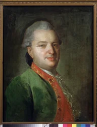 Porträtt av poeten Vasily Maikov (1728-1778). Målning av Fjodor (Fedor eller Fiodor) Stepanovich Rokotov (1735-1808), olja på duk, sent 1760. Rysk konst från 1700-talet. Statens Tretjakovgalleri, Moskva.