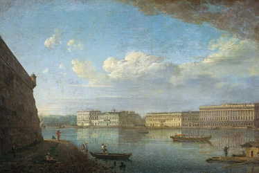 Palace Embankment sett från Peter och Paul-fästningen, 1794