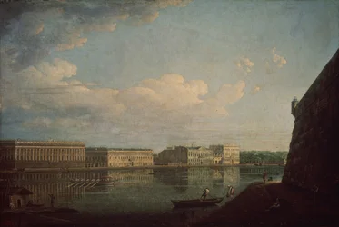 Palace Embankment sett från Peter och Paul-fästningen, 1794