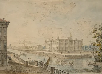 Utsikt över Michael Palace i Sankt Petersburg, 1799-1800