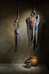 Rustikt fiskstilleben