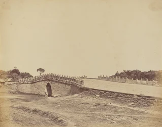 Bridge of Palichian nära Pekin, scenen för kampen med kejserliga kinesiska trupper, 21 september 1860