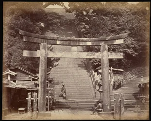 Ingång till helgedomen Atago Yama, Edo