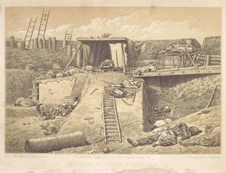 Interiör av norra Fort Taku, vid den vinkel där de brittiska trupperna gick in