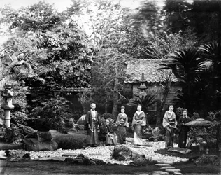 Japansk trädgård i Hara, ca 1860-talet