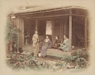 Japanska kvinnor i ett privat hus